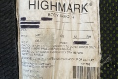 Highmark Ballistic Armour label